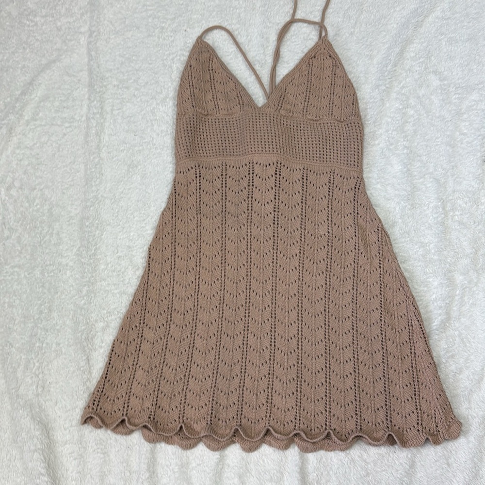 Reformation Junio open knit summer beach dress size medium - Picture 4 of 13